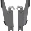 Memphis Shades Fats/Slims/Batwing Fairing Black Mounting Plates Only W/o Light Bar