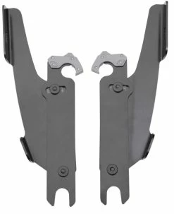 Memphis Shades Fats/Slims/Batwing Fairing Black Mounting Plates Only W/o Light Bar